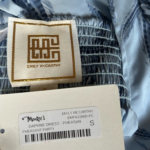 NWT EMILY MCCARTHY Blue Daphne PHEASANT PARTY Dress Sz S - Picture 14 of 16